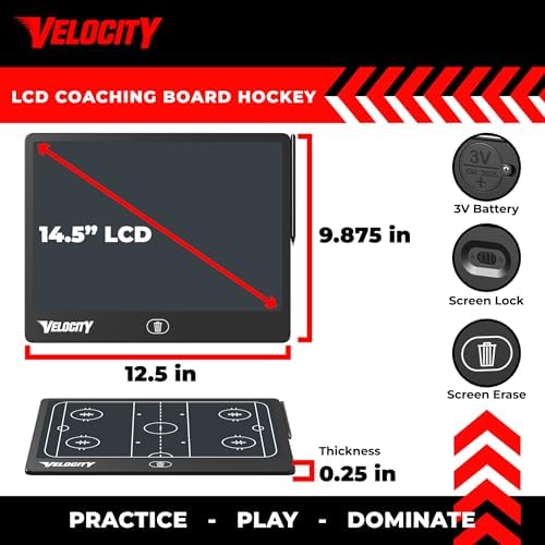 Velocity - Women's Lacrosse LCD Coaching Board - Black
