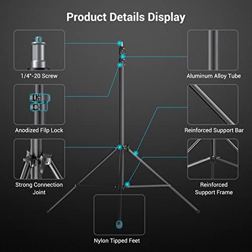 SmallRig 9.2ft Light Stand with Boom Arm, Photography Lighting Tripod