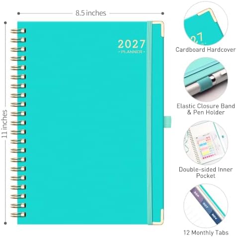 RETTACY 2027 Planner, Weekly and Monthly, Large Size (8.5" x 11")