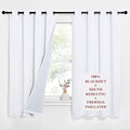 NICETOWN Sound Blocking White 100% Blackout Lined Curtains, 3 Thick Layers Completely Blackout Noise Control Window Treatment Insulated Drapes for Bedroom (2 Panels, 52 Width x 63 Length Each Panel)