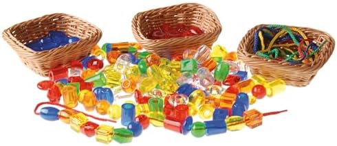 Constructive Playthings Plastic Wicker Baskets for Storage, Set of 12 | Educational or Home Setting, Stores Toddler Toys, Keys, Jewelry and Classroom Supplies, Stackable, Set of 12 Woven Baskets
