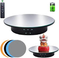 JAYEGT Motorized Rotating Display Stand, 7.87inch /17.6lbs Load, 360 Degree Electric Rotating Turntable for Photography Products，Jewelry，with 5 Colors Backgrounds , Mirror Cover (Black/Remote Control)