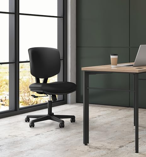 HON Volt Ergonomic Office Chair, Armless, Office Desk Computer Chair, Black