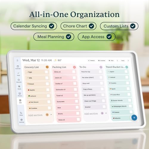 Skylight Calendar 2 – 15" Touchscreen Digital Calendar, Shadowbox, Silver