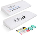2 Pack Desktop Glass Whiteboard with Storage, Desk Dry Erase White Board