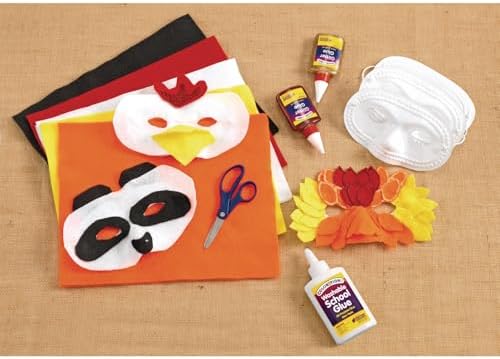 Colorations 100% Polyester Felt Sheets 6" x 9", 10 colors, 1mm Thick, 100 Sheet Pack for Sewing and DIY Arts & Crafts Projects (Item #EZFELT),orange | Ages 3+, PreK+, 100 Sheet Pack for Sewing & DIY Arts & Crafts Projects