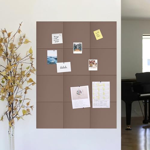 48" x 24" Cork Board Alternative, 8 Pack Felt Bulletin Board Tiles with 30 Adhesive Tabs Wall Push Pin Board for Office Classroom Bedroom Decor