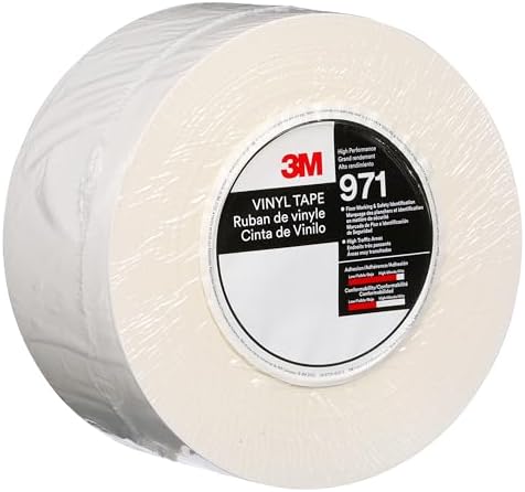 3M Durable Floor Marking Tape 971, White, 3 in x 36 yd, 17 mil, 1 Roll