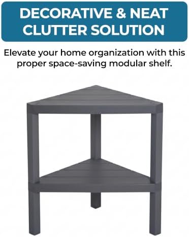 Honey-Can-Do Grey 2-Tier Corner Shelf