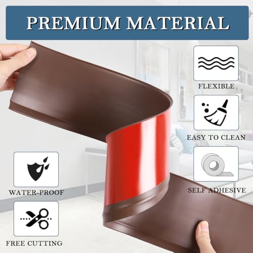 LSGCQ Vinyl Baseboard Molding Trim 4 Inch Self-Adhesive Vinyl Wall Base