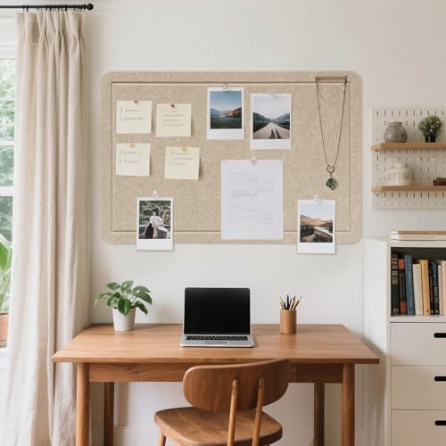 Felt Bulletin Board 48x36 inches, Decorative Pin Board for Home & Office