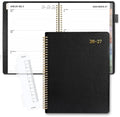 SUNEE 2026-2027 Weekly & Monthly Planner 9"x11.2" - 12 Month (July 2026 - June 2027), Vegan Leather Cover Planner Academic Year Calendar, Pocket, Notes, Monthly Tab, Black