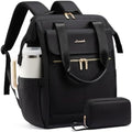 LOVEVOOK Laptop Backpack for Women, 15.6 Inch Work Laptop Bag with USB Port, Fashion Teacher Nurse Backpack Purse, Waterproof Travel Computer Backpack with Organizer Bag, 2PCS, Black