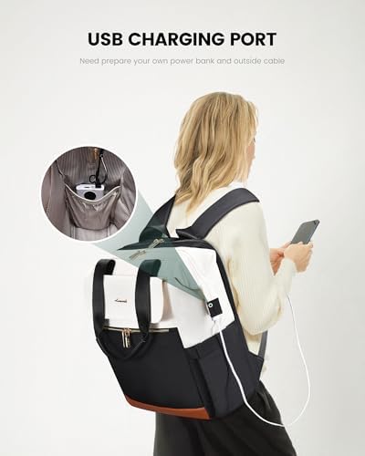 LOVEVOOK 17.3 Inch Laptop Backpack for Women, Large Capacity Travel Backpack with Organizer Bag, Waterproof Carry on Backpack Work Bag with USB Port, Teacher Nurse Backpack Purse, 2PCS