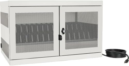 Tripp Lite 16-Port AC Charging Storage Station Cabinet for Chromebook & Laptop, 17" Depth, Wall Mount & Cart Option, White (CSC16ACW)