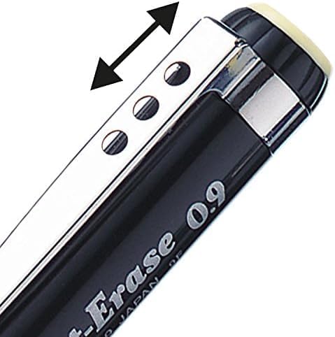 Pentel Mechanical Pencil 0.9 mm Twist Erase III, Twist Up Eraser, Pre-Loaded Super Hi-Polymer HB Lead, Black Barrel, 3-Pack