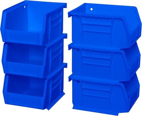 Akro-Mils 30210 AkroBins Plastic Storage Bins, 5"x4"x3", Blue, 6-Pack