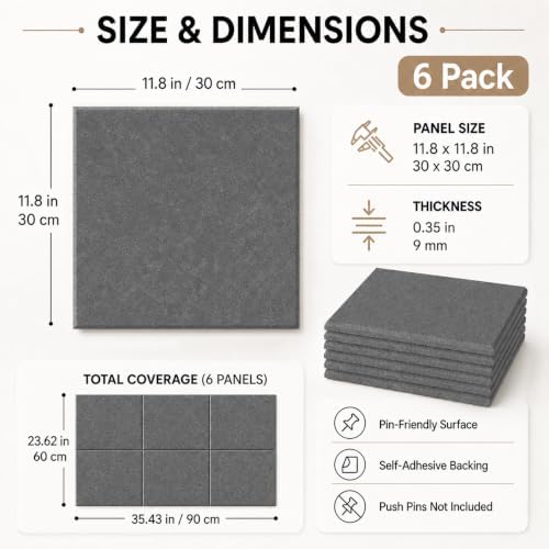 Felt Bulletin Board Tiles, Large Cork Board Alternative,24 x 36 in
