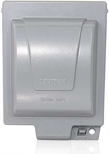 Leviton Weatherproof Box, Extra Duty 2-Gang While-In-Use Cover Includes Inserts for Single, Duplex and Decora/GFCI Receptacles, Vertical Mount, Metallic Enclosure, IUM2V-GY Outdoor Outlet Cover, Gray