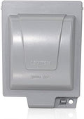 Leviton Weatherproof Box, Extra Duty 2-Gang While-In-Use Cover Includes Inserts for Single, Duplex and Decora/GFCI Receptacles, Vertical Mount, Metallic Enclosure, IUM2V-GY Outdoor Outlet Cover, Gray