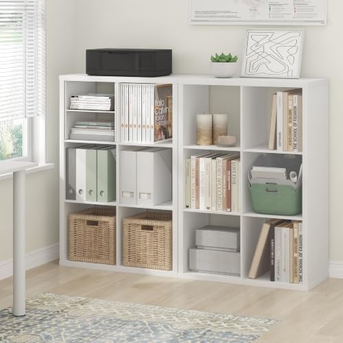 Furinno Cubicle Book Shelf Set of 2, 6-Cube Bookshelf, White