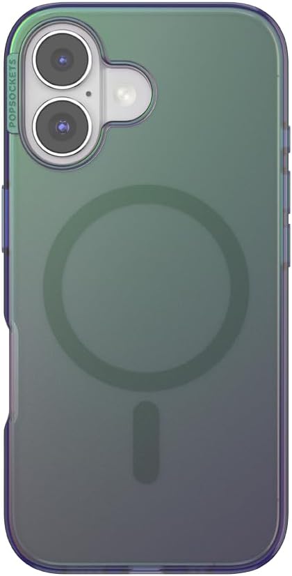 PopSockets iPhone 16 Phone Case with MagSafe- Nightshade | Magnetic, Wireless Charging, Camera & Drop Protection, Green, Teal, Turquoise, iPad, Removable, Popper