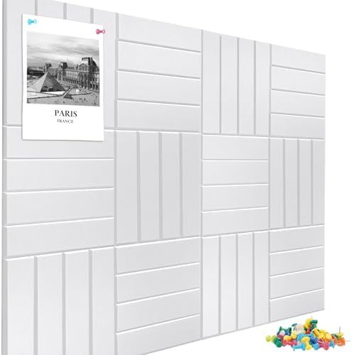 48" x 36" Large Felt Bulletin Board, Four-Stripe Warm White