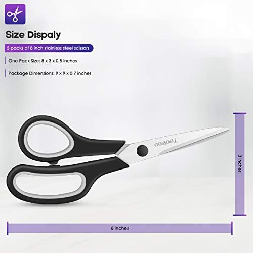 Scissors Bulk Set 40-Pack, Taotree 8" All Purpose Scissors for School