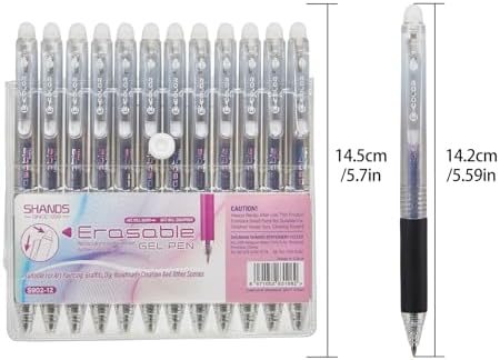 12Pcs Retractable Erasable Gel Pens Clicker,Fine Point 0.7mm Smooth Writing Pens,For Writing Journaling Taking Notes School Office Home. (12Black)