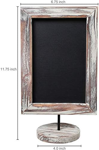 MyGift Set of 3 Rustic Wood Tabletop Chalkboard Signs with Round Bases
