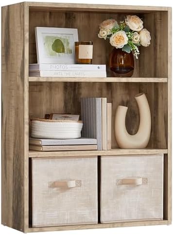 VASAGLE 3-Tier Bookshelf, Storage Organizer, 23.6 x 9.4 x 32 Inches