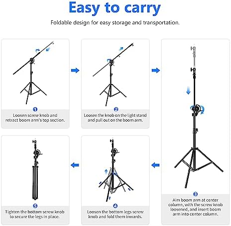 Neewer 2-in-1 Photography Light Stand, Aluminum Alloy 9.7ft Heavy Duty Tripod Stand with 3.8ft Boom Arm and Empty Sandbag for Video Light, Strobe, Reflector, Softbox for Studio Photo Video Shooting