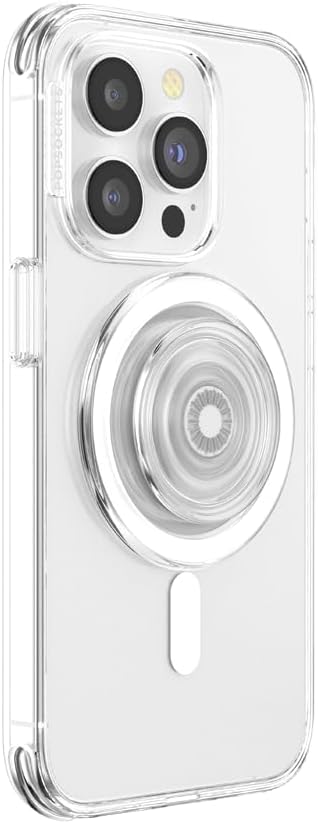 PopSockets Phone Grip for MagSafe, Magnetic Holder- Clear | Removable, For Kindle / Android / iPhone, With Magnet, Clear, Translucent