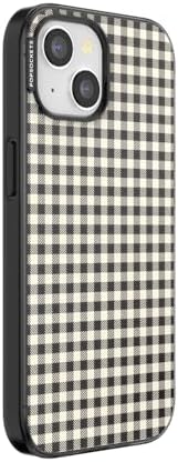 PopSockets iPhone 15 Phone Case with MagSafe- Black Gingham