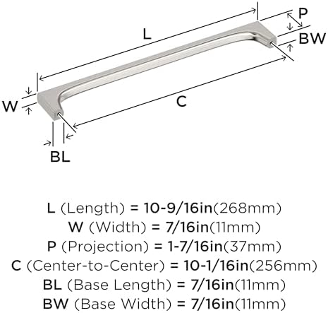 Amerock 10-1/16" Merced Satin Nickel Drawer Pull