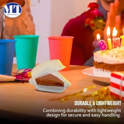 MT Products Plastic Cake Slice Containers – Medium Deep Cheesecake & Pie Slice Food Clear Containers (Pack of 300) – Made in the USA