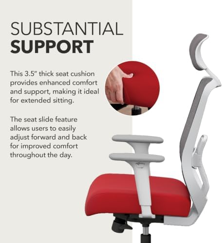 HON Altern Ergonomic Office Chair, Office Desk Computer Chair, Ruby