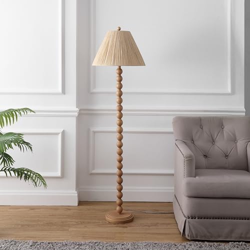 JONATHAN Y Wren Modern Rustic Bobbin Floor Lamp 61.5", Brown Wood Finish