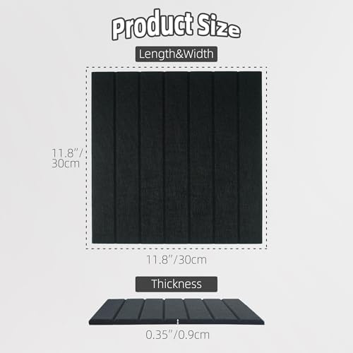 Cork Board Alternative-Felt Slat Wall Paneling,Office Bulletin Board for Decoration, Suitable for Displaying Photos and Documents, with Removable Adhesive Labels,12-Pack (Black)