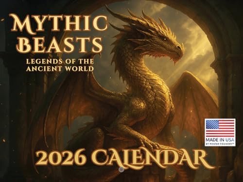 Mythic Beasts Calendar 2026 Wall 12 Month | American Made In The USA