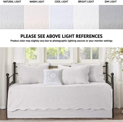 Madison Park Coastal Damask Quilted Daybed Cover Set, 6PC, 39"x75"