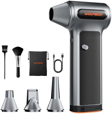 WOLFBOX MF200 Compressed Air Duster, Removable Battery, Car Cleaning, Home