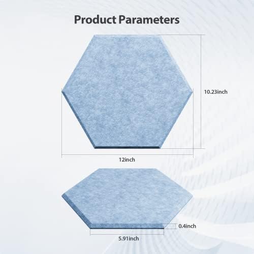 12 Pack Hexagon Acoustic Panels Self Adhesive Sound Proof Foam