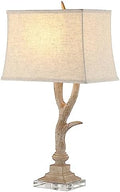 JONATHAN Y Antler 29.5" Rustic Resin Crystal Metal Table Lamp, Beige/Clear
