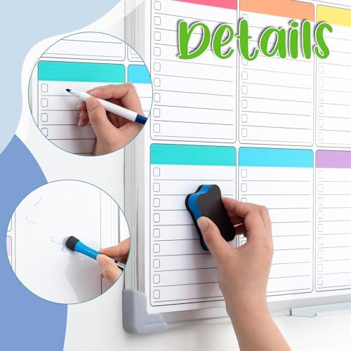Lincia 36" x 24" Magnetic to Do List Whiteboard, Weekly Planner, Pleochroic