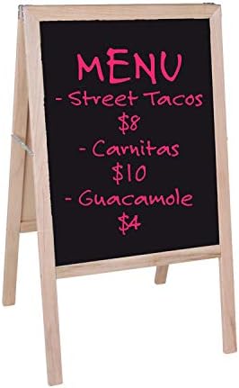 Crestline Products Natural Wood Marquee Easel ( 2 Black Dry Erase Boards) - 42" H x 24" W Sidewalk Easel