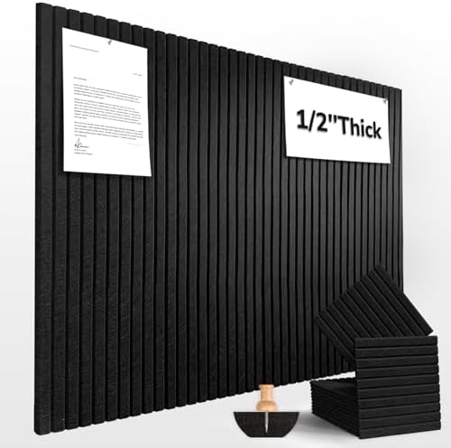 48" x 36" Large Felt Bulletin Board 1/2" Thick, Black