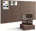 48" x 24" Cork Board Alternative, 8 Pack Felt Bulletin Board Tiles with 30 Adhesive Tabs Wall Push Pin Board for Office Classroom Bedroom Decor