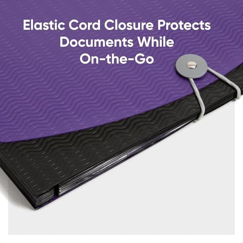 Smead Accordion File Organizer, Document Folder, 12 Divider, Purple/Black