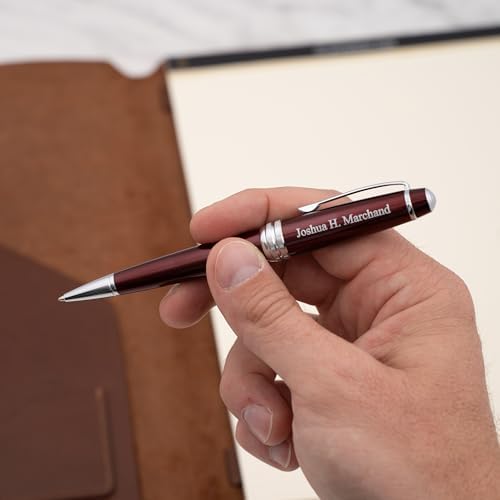 Cross Bailey Personalized Ballpoint Pen in Red Lacquer with Chrome Trim